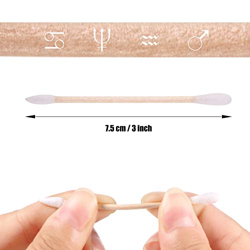 Norme 500 Pcs 3 Inch Gun Cleaning Swabs Long Cotton Swabs in Storage Box Long Pointed Tip with Wooden Handle Buds for Makeup Baby Pet Care