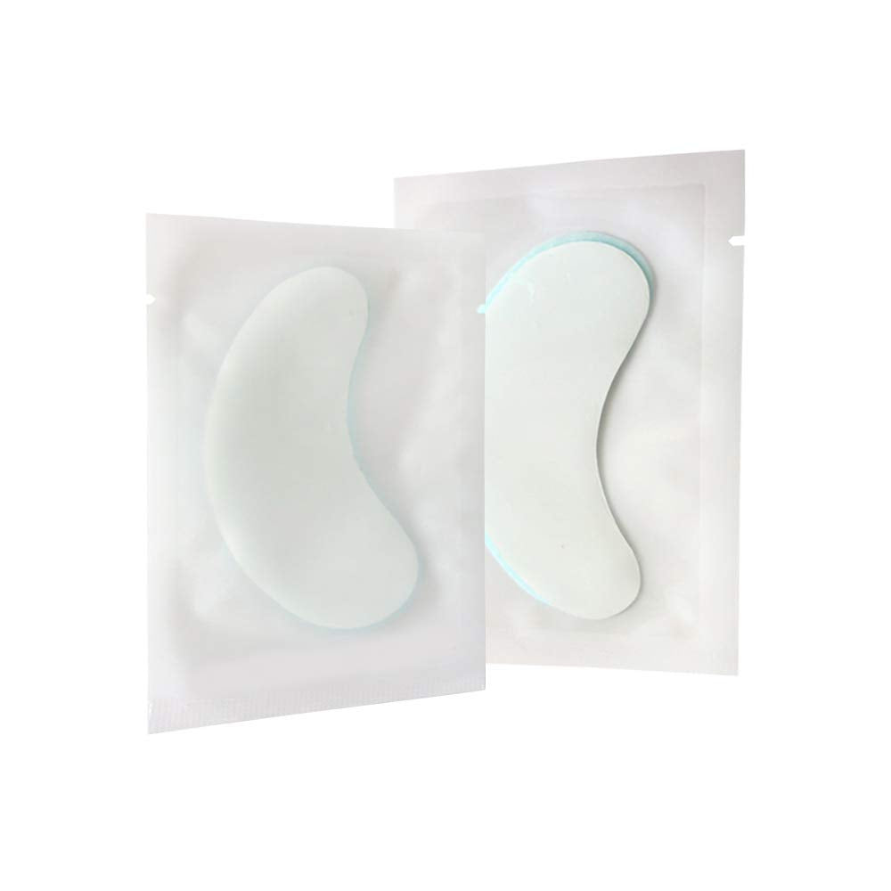 100 Pairs Set Under Eye Pads Disposable Eye Gel Patches for Eyelash Extensions Tool Kit, Blue Film