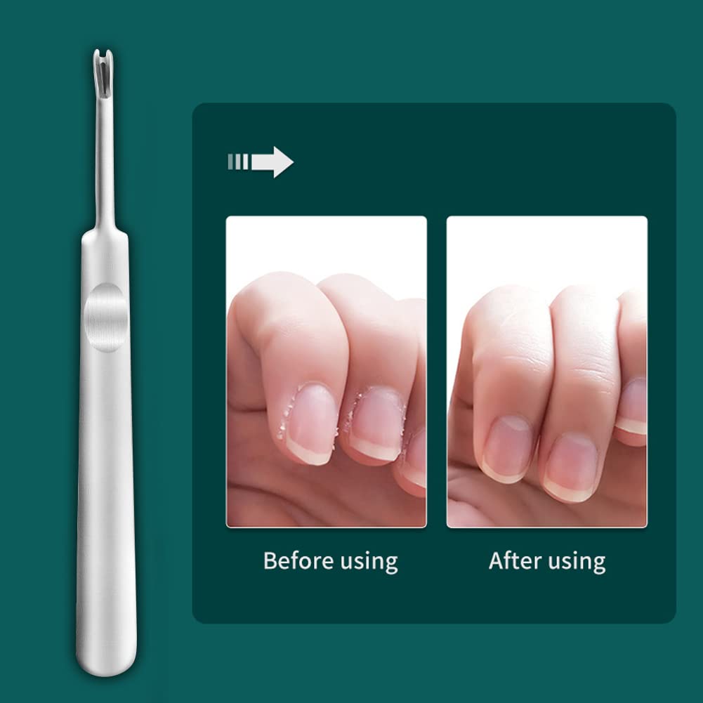 9 Pack Cuticle Nail Pusher and Trimmer Nail Cuticle Fork Professional Stainless Steel Dead Skin Remover Dead Skin Cuticle Pusher Nail Art Tool for Fingernails and Toenails