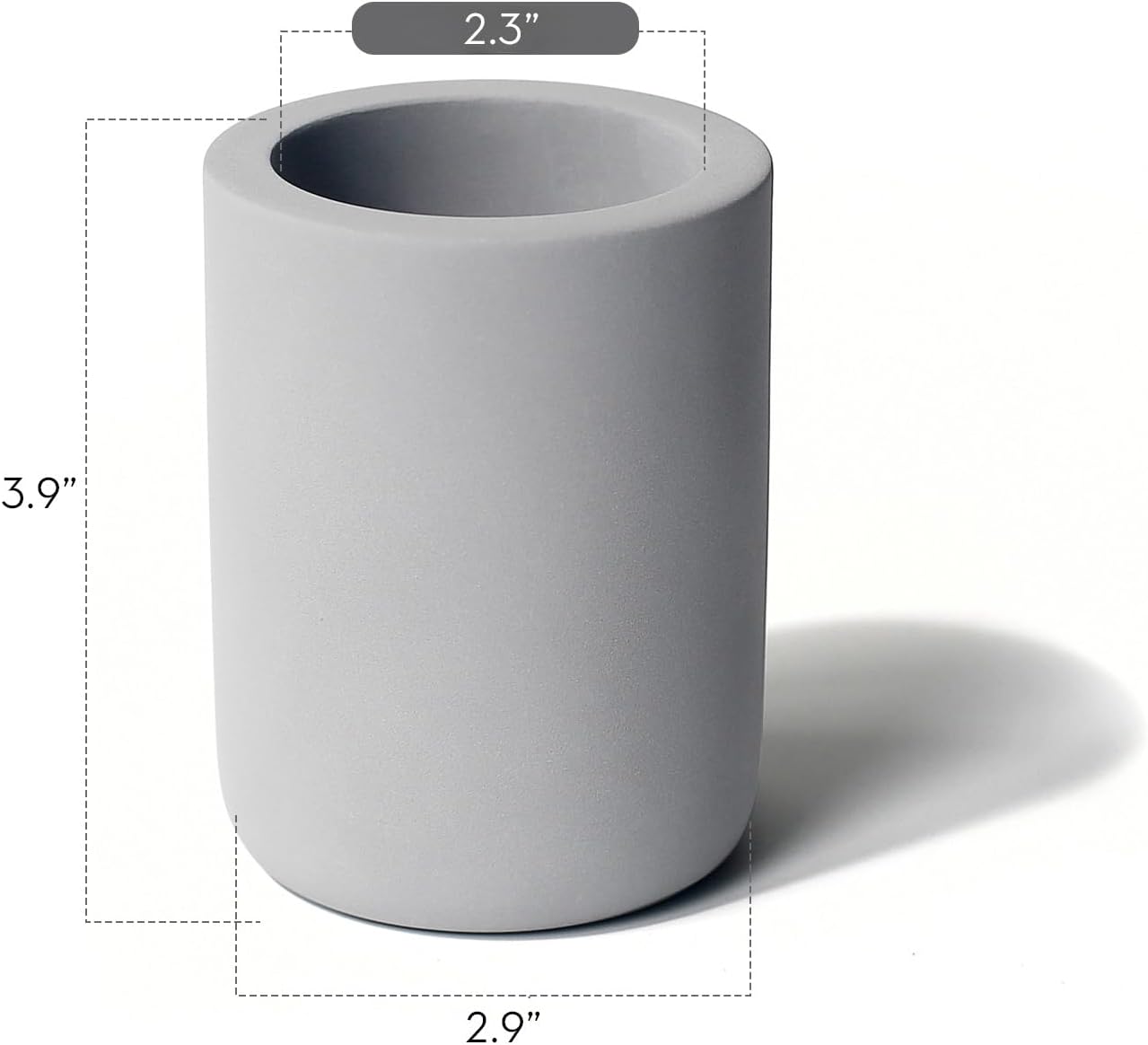 Selegna Drying Stone Toothbrush Holder, Diatomite Toothbrush Holders for Bathroom, Quick Drying Electric Toothbrush & Toothpaste Holder Cup, Diatomaceous Earth Bathroom Sink Organizer (Dark Grey)