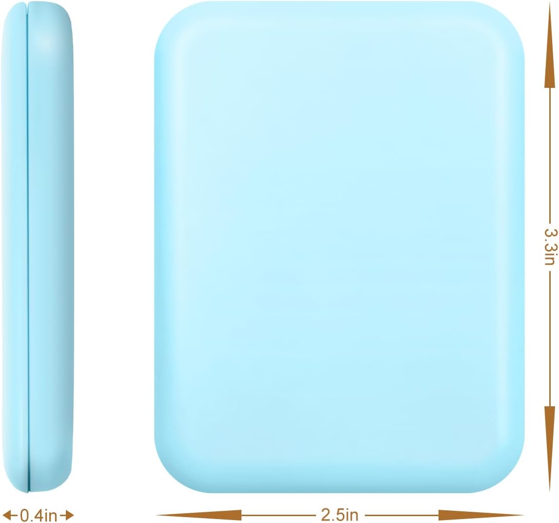 Compact Mirror, 1X/3X Magnification LED Pocket Mirror with Nternal BIattery, Mini Mirror for Purse, Pocket,Travel and Present (Blue)