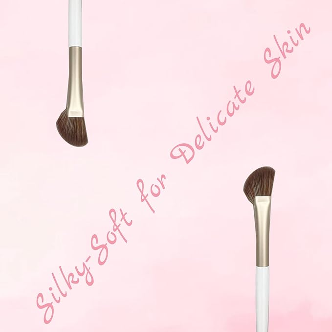 Eyeshadow Makeup Brushes Set with Case 7 PCS Soft Synthetic Hairs Eye Makeup Brushes for Blending Eyebrow Eyeliner Eyeshadow (White)