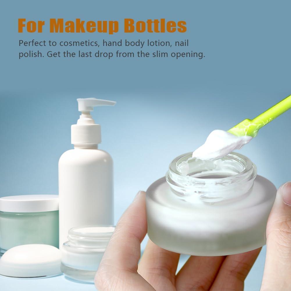 Silicone Spatula Set (6Pcs) - Mini Scraper Tool for Beauty & Food (Reach Every Last Drop - Multi-Size Spatulas for Makeup Jars, Lotion Bottles & Kitchen Containers)