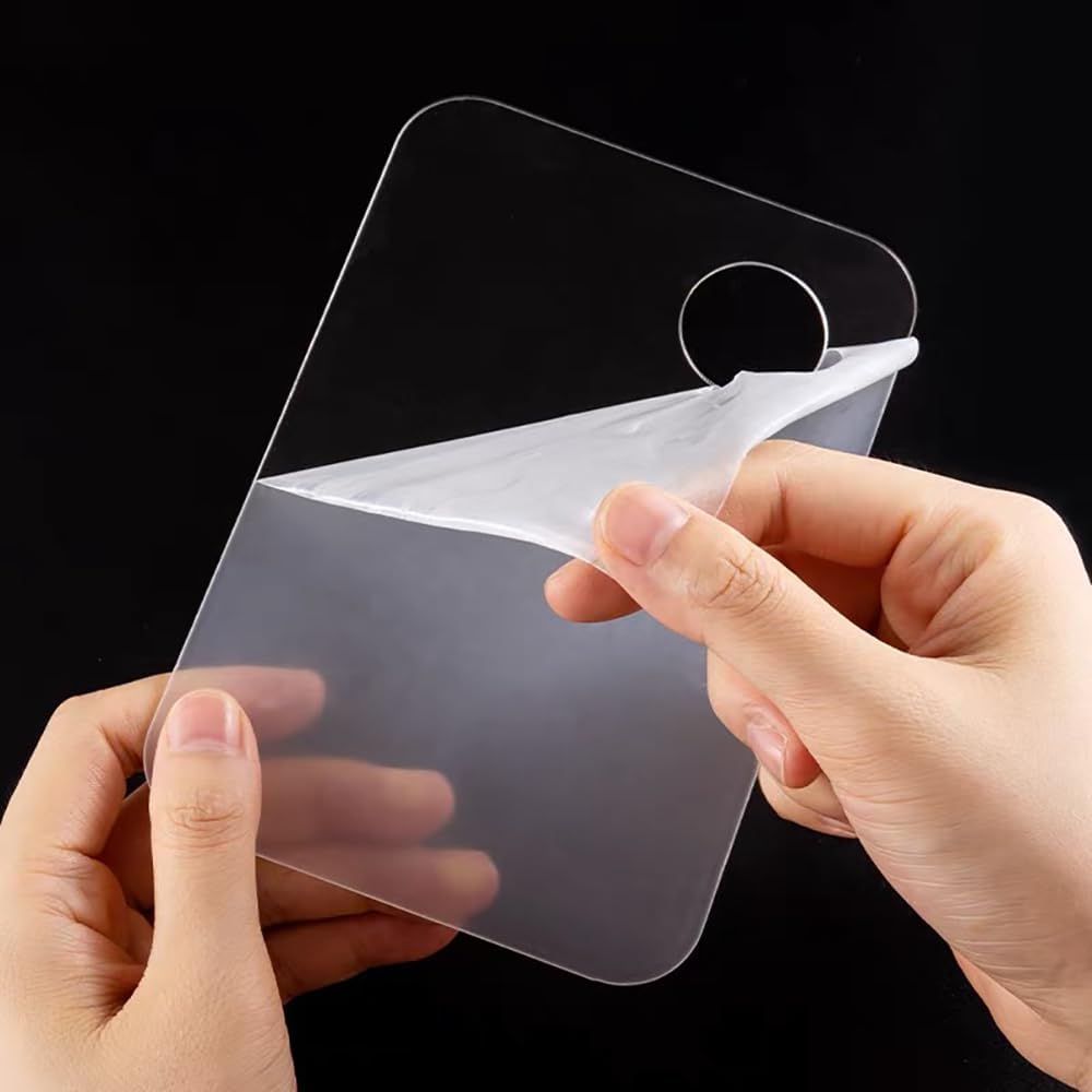 2pcs Acrylic Makeup Palette, Cosmetic Makeup Mixing Tray with 2pcs Spatula Tool, Foundation Makeup Palette for Nail Art Eye Shadow Pigment Blending (Rectangle)