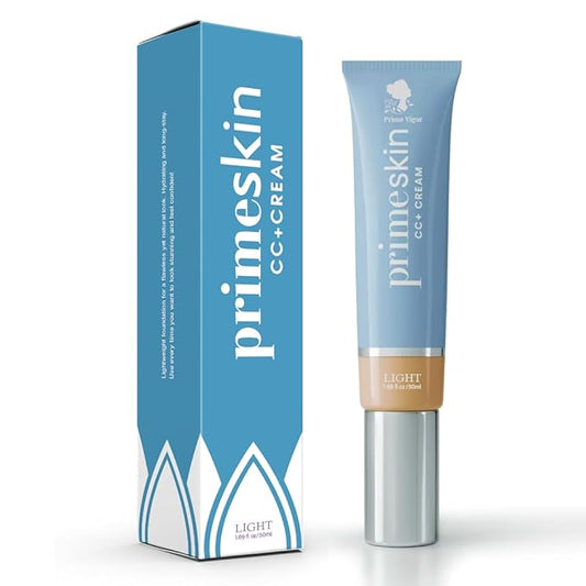 Primeskin Cc Cream for Older Women,Korean Cc Cream, Self Adjusting for Mature Skin, Satin Skin Korean 1.69 Fl Oz/50ml (LIGHT)