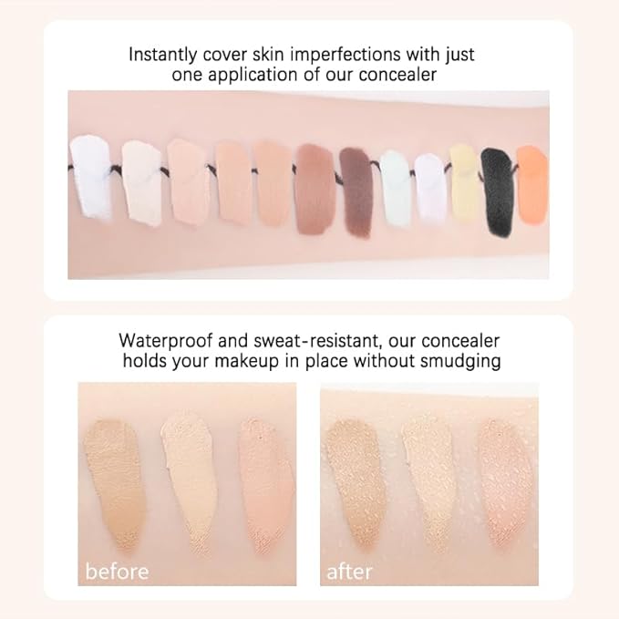 Mallofusa Single Color Face Makeup Concealer Foundation Palette Creamy Moisturizing for Concealing Dark Eye Circle 0.49oz (Dark Beige)