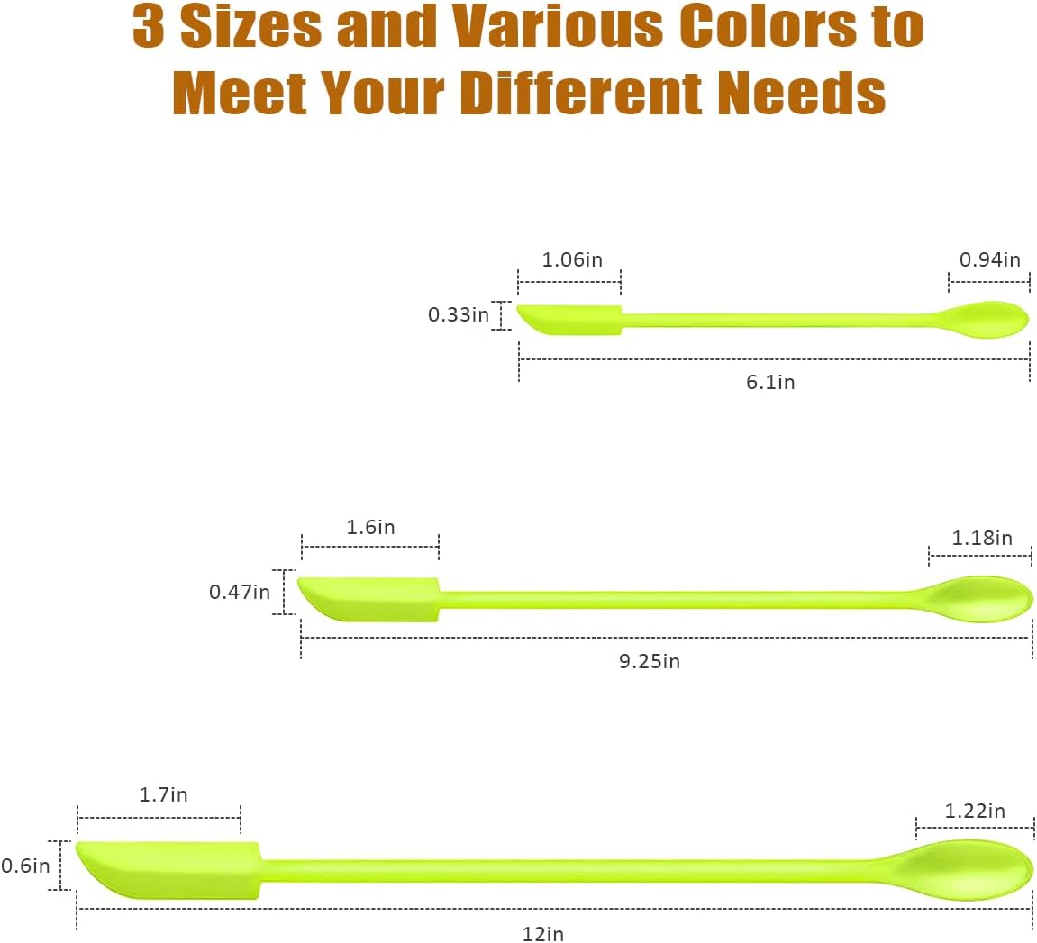 Silicone Spatula Set (6Pcs) - Mini Scraper Tool for Beauty & Food (Reach Every Last Drop - Multi-Size Spatulas for Makeup Jars, Lotion Bottles & Kitchen Containers)