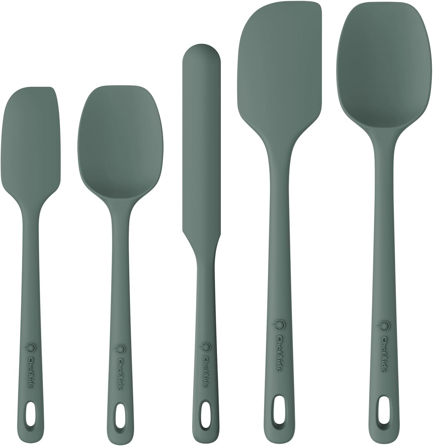 5 Pieces Silicone Spatula Set, Food Grade Rubber Spatula, Upgrade Strong Handle with Ergonomic Grip, Heat Resistant Up to 600°F for Nonstick Cookware, Cooking Dried Thyme