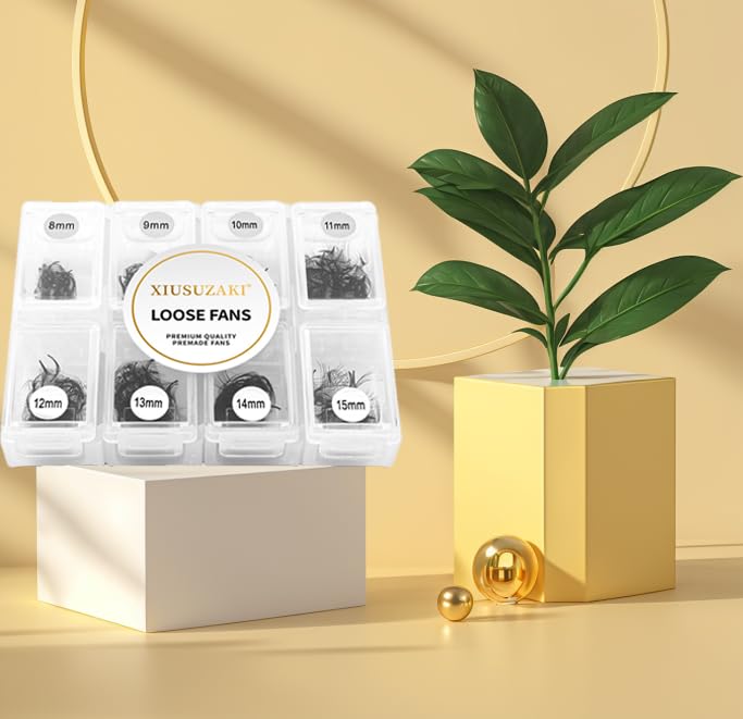 Premade Fans Eyelash Extensions - 600 Fans, 16D Volume, 0.03mm Thickness, C Curl, Fluffy Soft Mix (8-15mm)