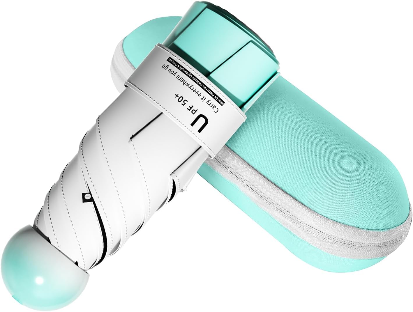 BAODINI Travel Mini Umbrella for Purse With Case Small Compact UV Sun Protection Sun Lightweight Tiny Pocket Umbrella for Women Kids and Men