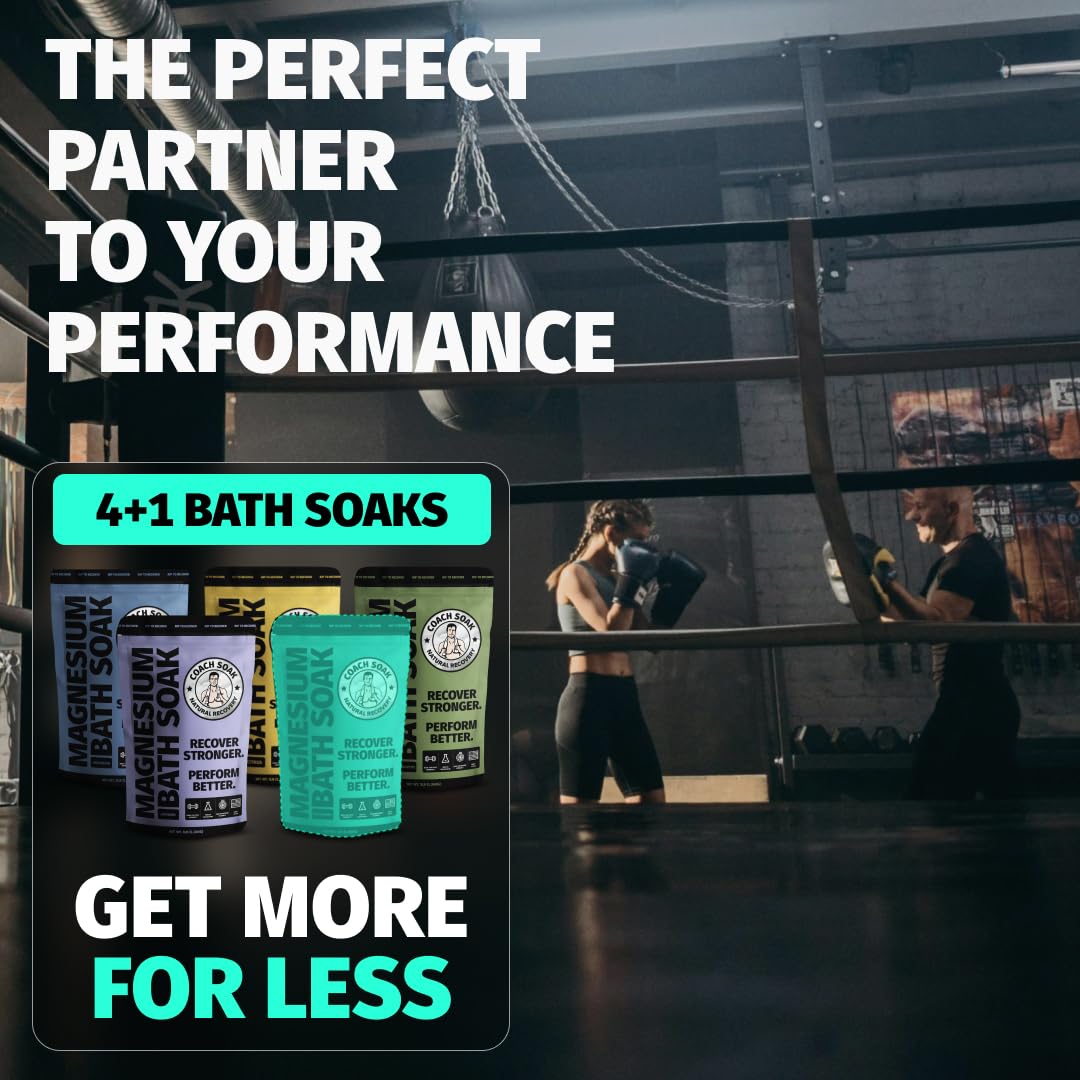 5 Pack Bundle: Coach Soak Recovery Bath Soak, Epsom Salt Bulk, Bath Salts Bulk, 5 Pack Bundle - Total of 15 Pounds (Mixed Bundle)