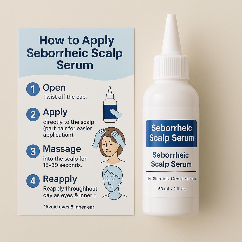 Seborrheic Scalp Serum 8X FAST ACTING - Soothing Redness Dermatitis - Fast-Acting Ointment for Scalp Face Chest and Body for Men and Women 1 Pack