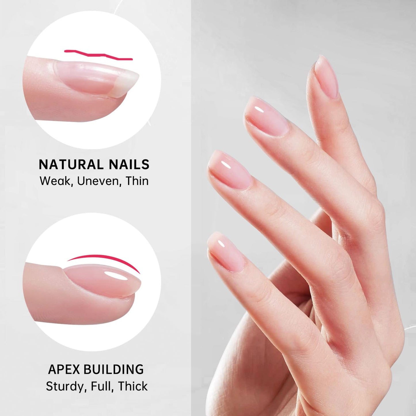 Hema Free Builder Gel - Hypoallergenic Builder Base & Top Coat | Long-Lasting Adhesion (30+ Days) for Professional Nails Gift for Women