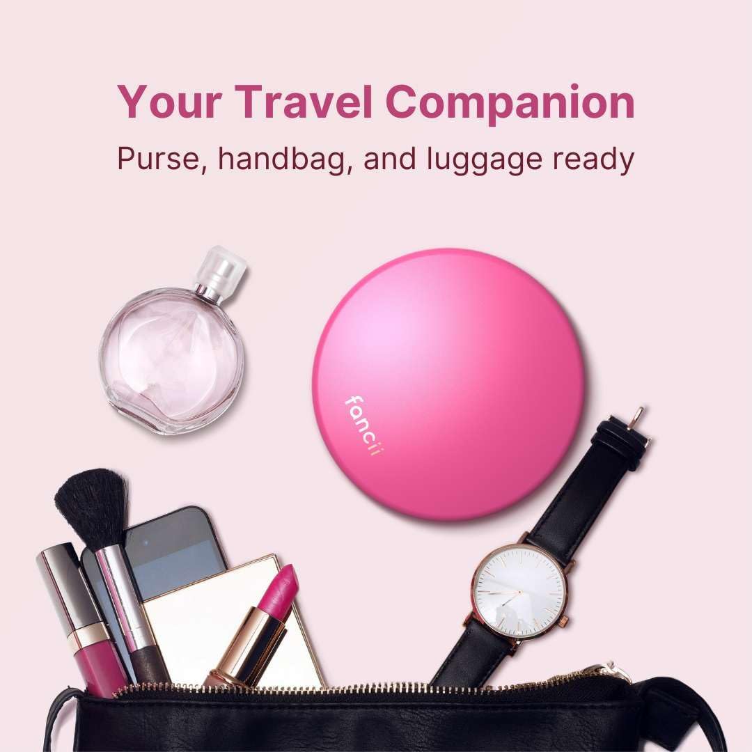 Fancii Taylor Compact Travel Mirror with Light, Rechargeable, 10x /1x Magnifying, 3 LED Light Settings - Best for Makeup, On The Go Touch-Ups, (Magnolia Burst)