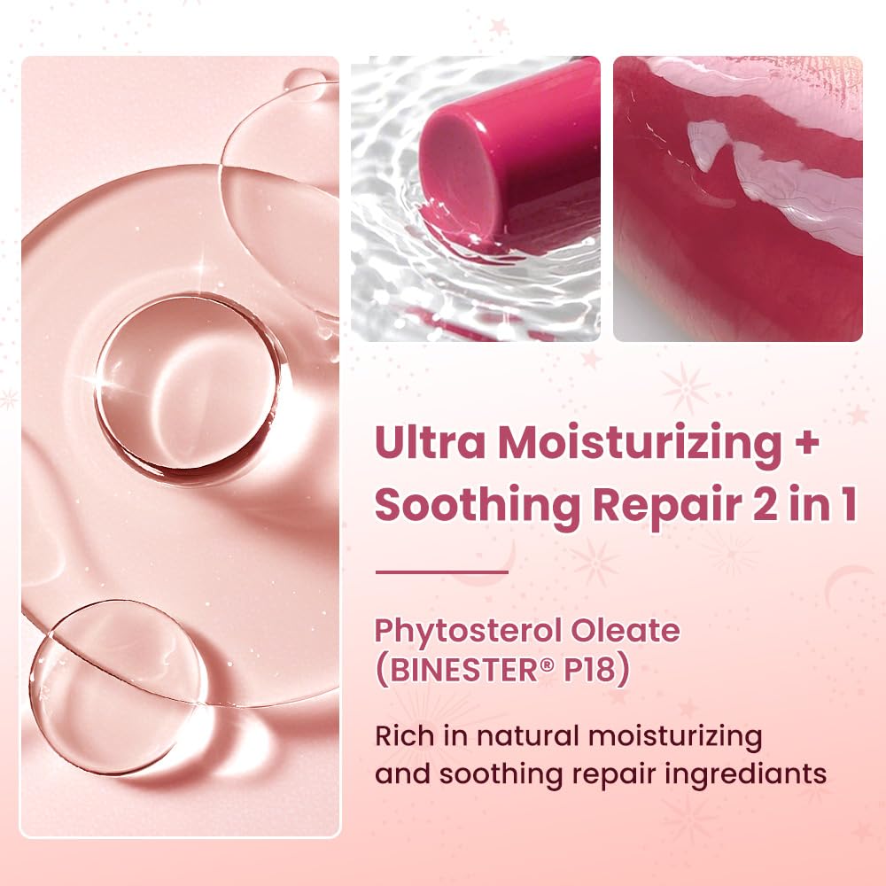 CATKIN Glossy Lip Balm 3pcs Gift Set, Ultra Hydating Glow Lip Tinted Jelly Plump Melting Balm Shea Butter Repair Soothing For Dry Lips Dewy Finished 0.12 oz 02