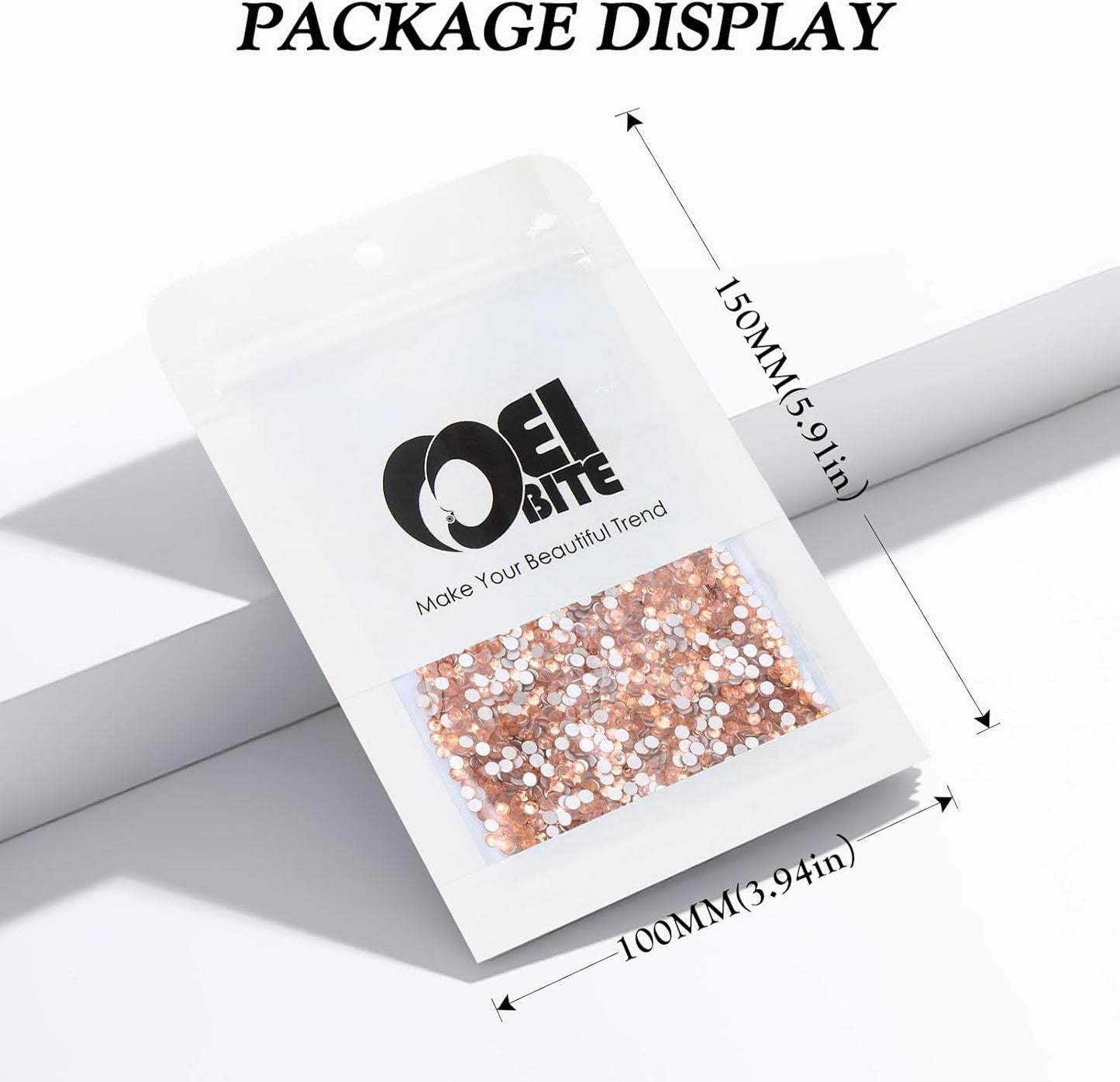 Champagne Flatback Rhinestones, Glass Rhinestones for Nail Art and Craft, Glue Fix, Loose Crystal Gemstones(Champagne, SS4, 2880pcs, 1.5-1.7mm)