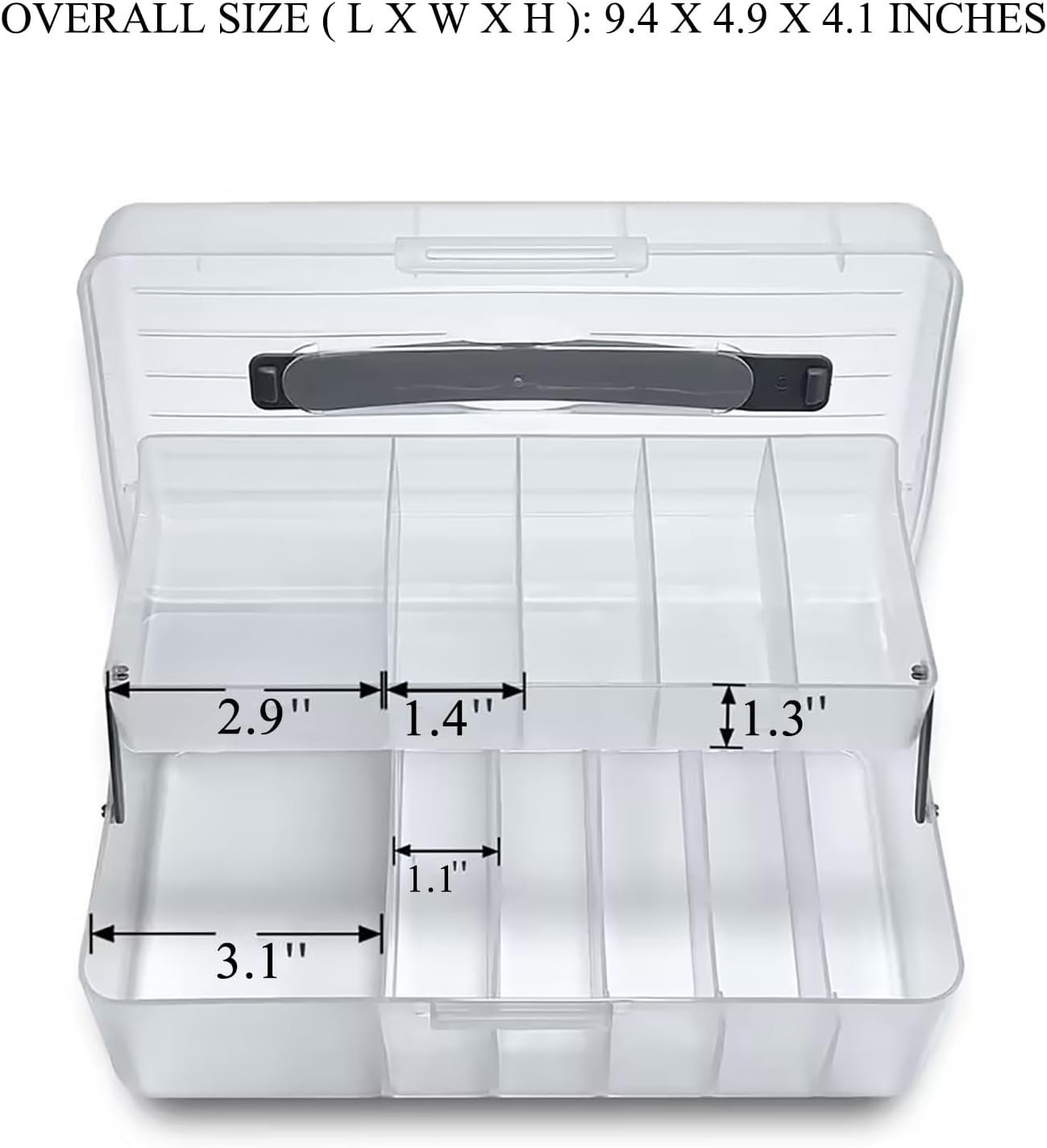 Bandage Organizer with Lid and Handle, Plastic Bandaid Storage Container for Home Medicine Cabinet, First-Aid Holder for Strip, Medical Elastic Wrap, Alcohol Swab Sorter Box, 2 Pack