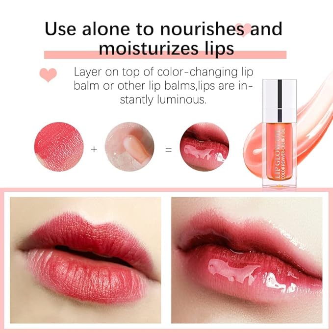 Hydrating Lip Glow Oil, Moisturizing Lip Glow Oil, Nourishing Glossy Transparent Lip Oil, Plumping Lip Oil, Lip Balm, Non-sticky Tinted Toot Lip Balm for Lip Care (GREEN APPLE) 0.2 OZ