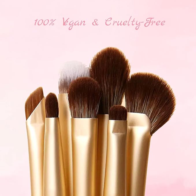 Eyeshadow Makeup Brushes Set with Case 7 PCS Soft Synthetic Hairs Eye Makeup Brushes for Blending Eyebrow Eyeliner Eyeshadow (White)