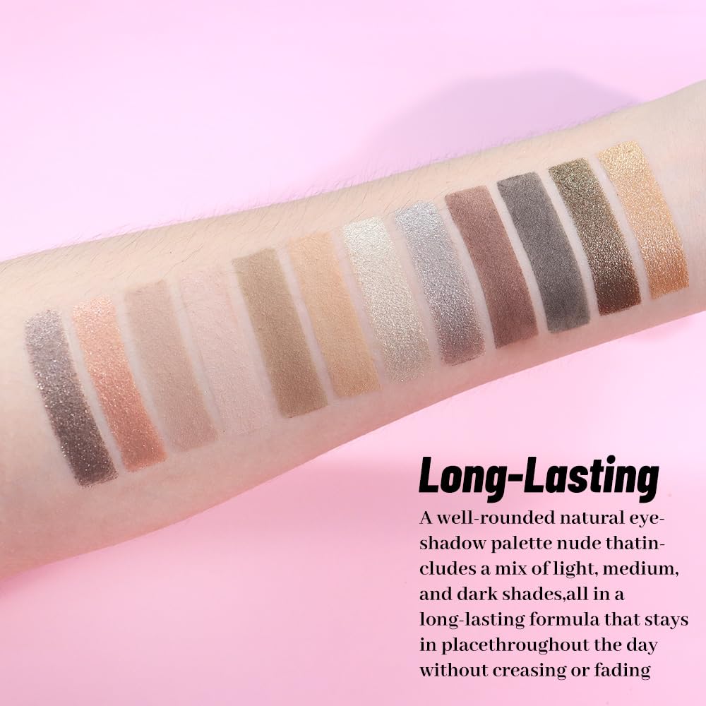 Neutral Smokey Eye Shadow Palette,Nude Silver Gray Black Cream Eyeshadow Palette,Make Up Pallets for Women Natural Eyeshadow for Eyes Long Lasting Naturing-Looking