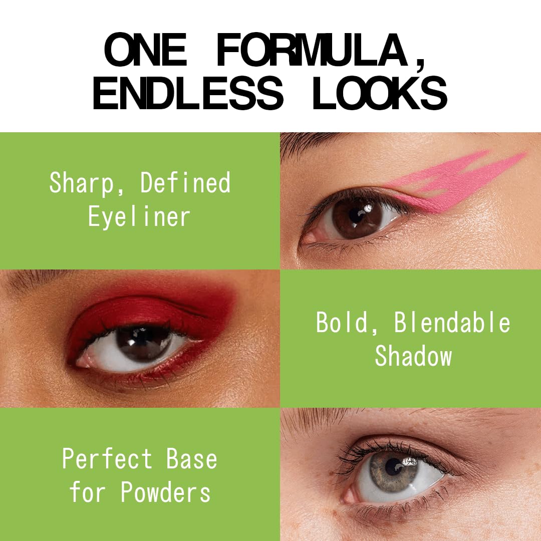 aboutface Matte Fluid Eye Paint Vertigo Flowers – High-Pigment Liquid Eyeshadow, Long-Lasting, No-Budge Matte Finish, Vegan & Cruelty-Free (Bright Green)