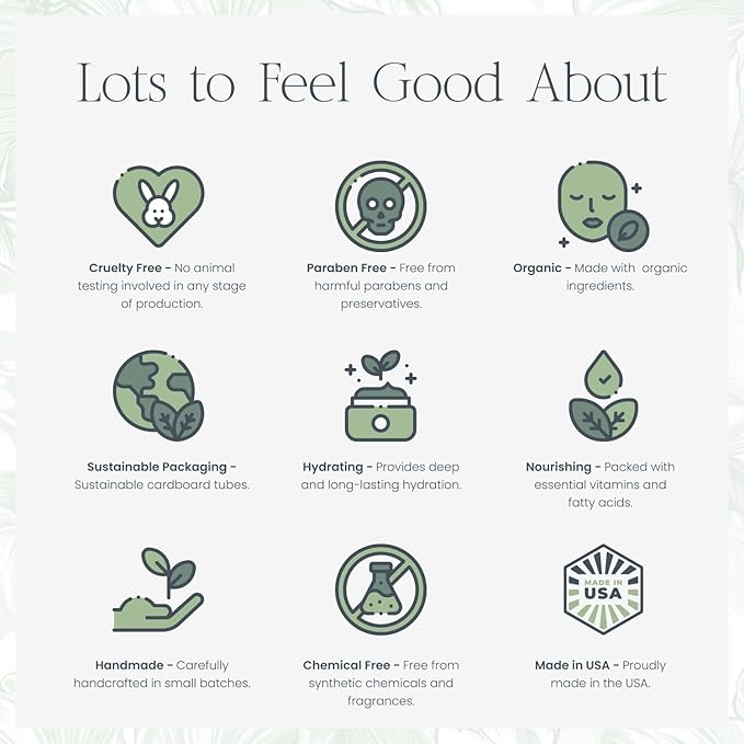 Organic Tallow Lip Balm (Unscented) from Grass Fed Cows. Super hydrating with Tallow, Olive Oil, Honey, and Beeswax. Sustainable Cardboard Tubes & Hand Filled. Jumbo Size 0.5 oz.