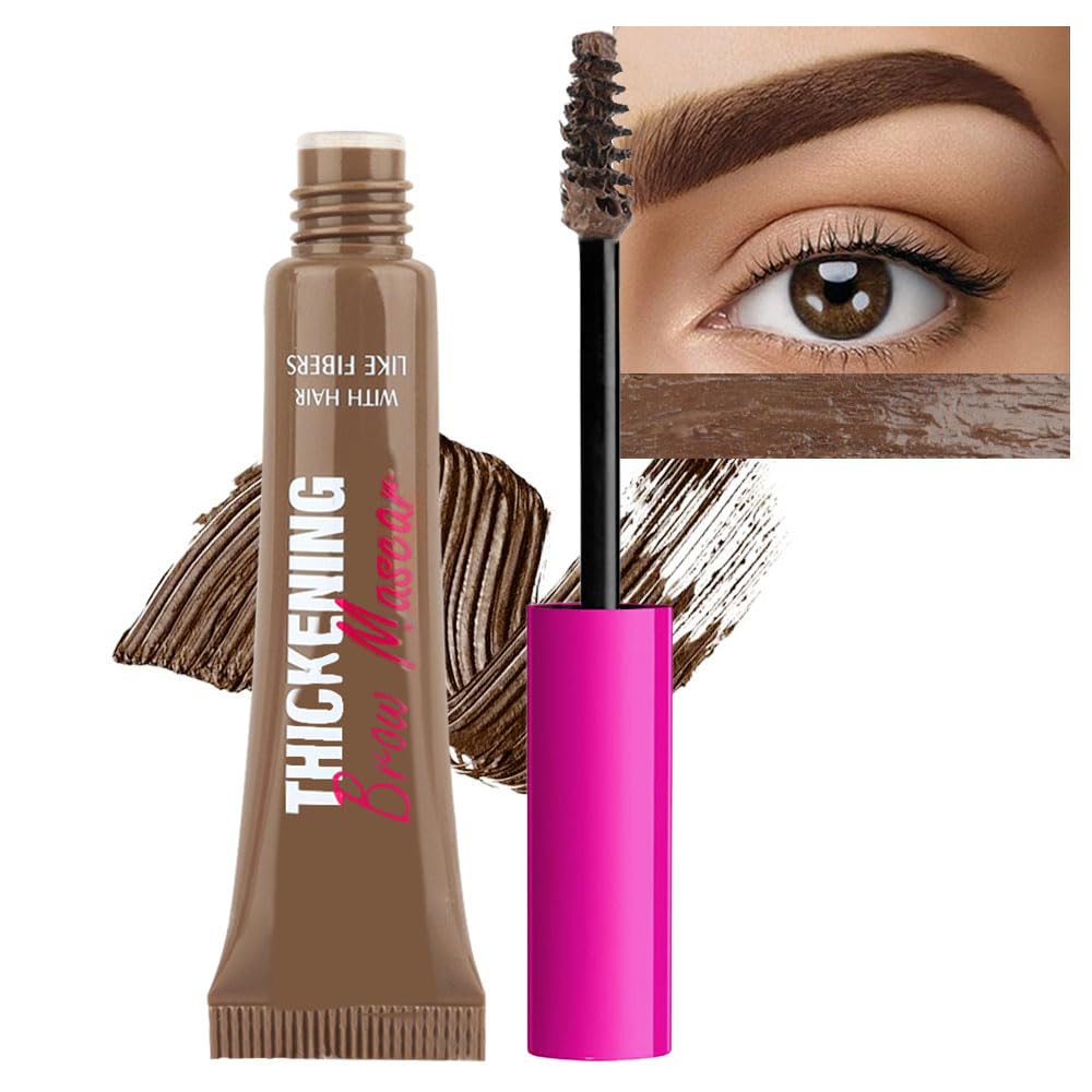 Tinted Thickening Brow Gel Brown Mascara,Brow Fast Sculpt,Waterproof, Transfer-proof, Brush to Fill in Eyebrows and Cover Gray Hairs - Cruelty Free - Light Medium Brown (1pc 06 Brunette)