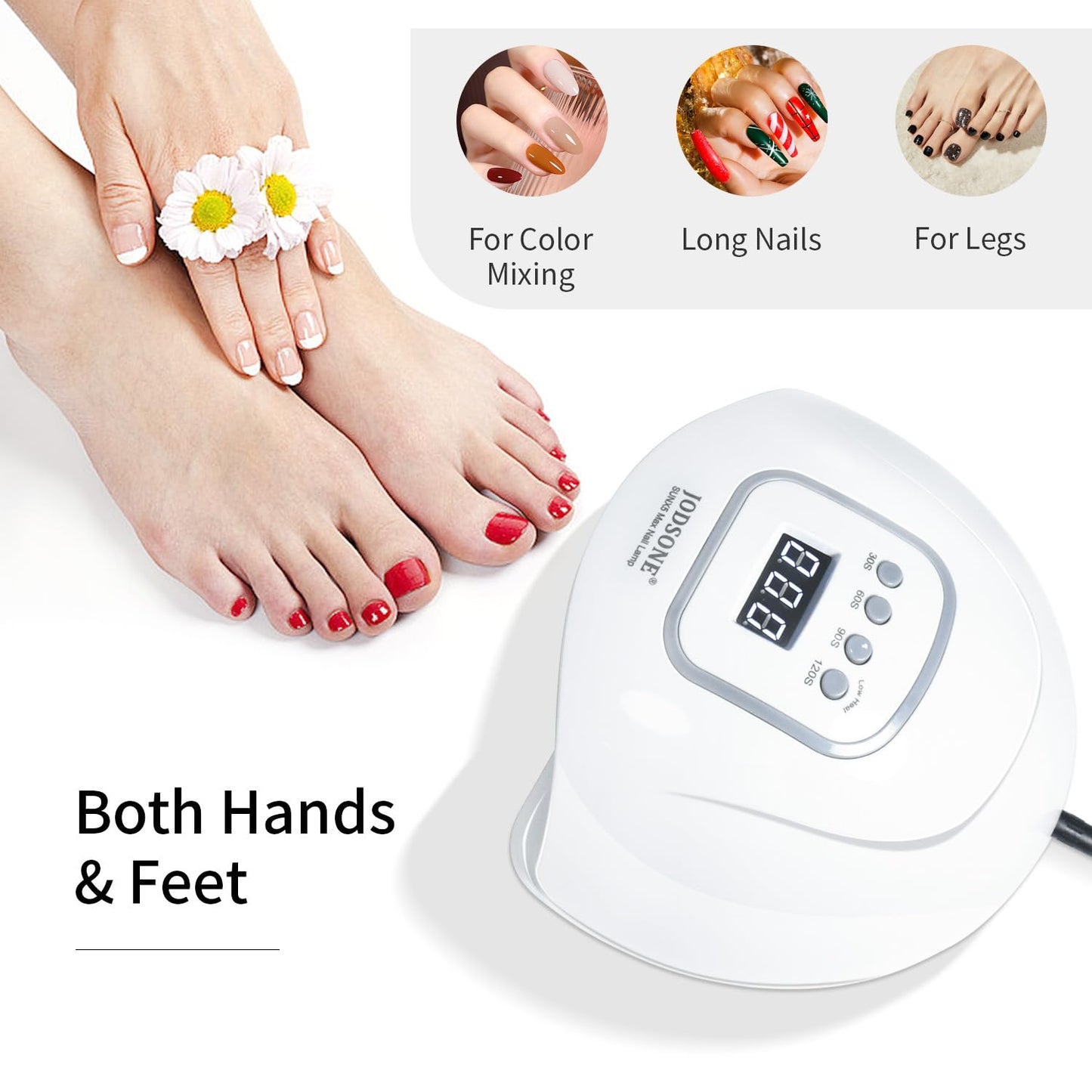 JODSONE U V LED Nail Lamp, Nail Dryer for Gel Polish, Led Light with Automatic Sensor & 4 Timers