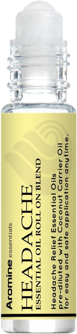 Headache Relief Essential Oil Roll On, Pre-Diluted 10ml (Pack of 2)