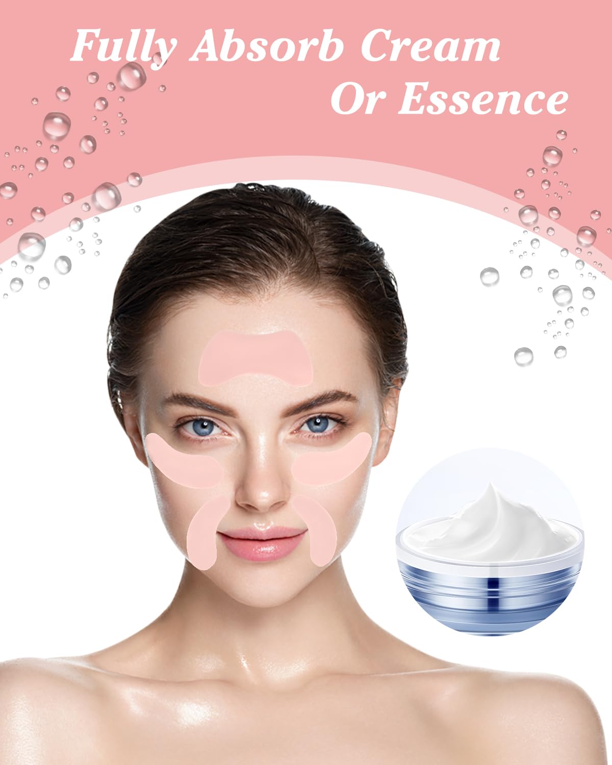 Reusable Eye Patches for Wrinkles Under Eye Patches Silicone Remove Forehead Wrinkles Smile Line Patches Kit (Pink)