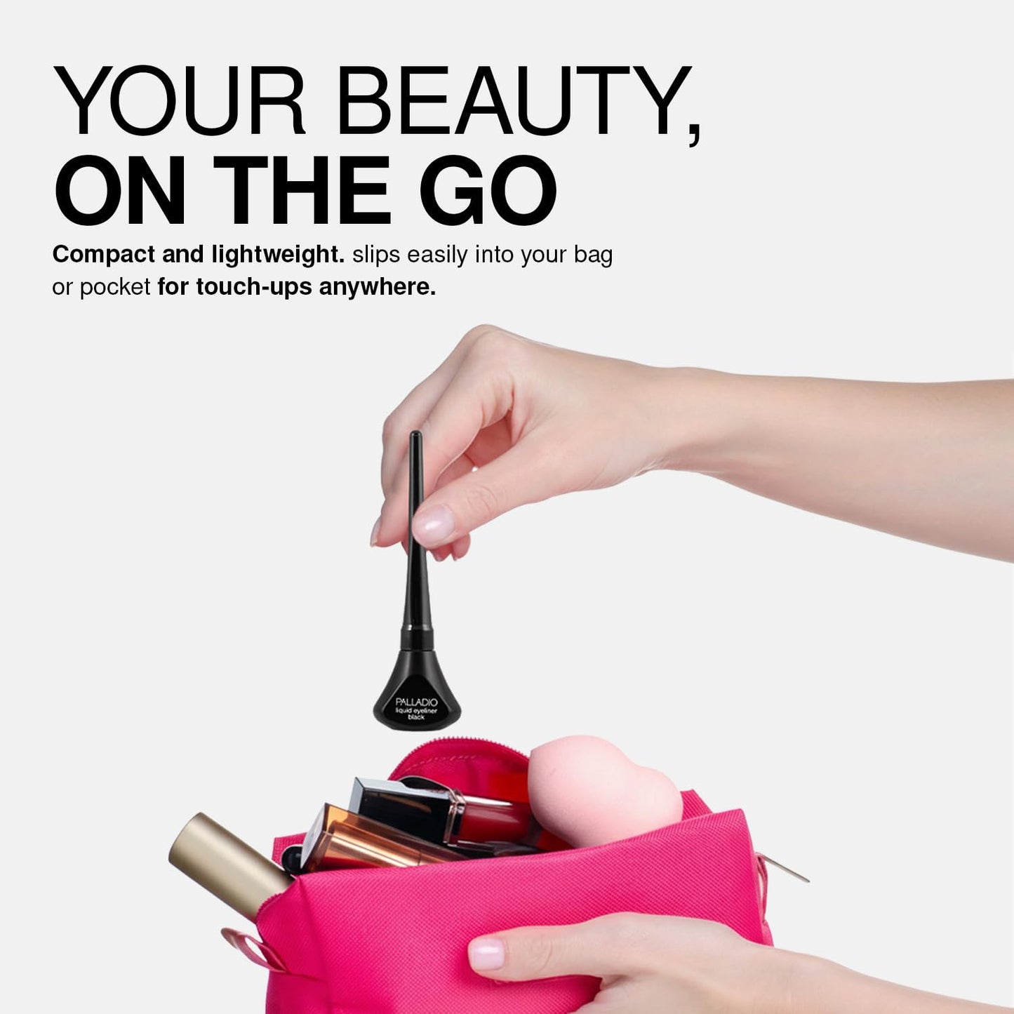 Palladio Liquid Eyeliner, Bronze, Highly Pigmented, For Intense Eye Definition, Smear-proof Liquid Eyeliner, Includes Easy Grip Wand and Felt Tip Applicator