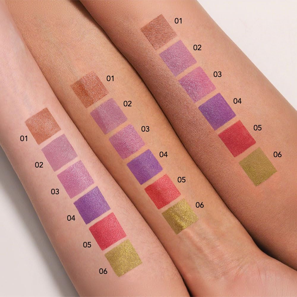 BINGBRUSH Glitter Eyeshadow Stick & Eyeliner Pencil, 4-in-1 Metallic Shimmer Cream Eyeshadow, Long-Lasting Waterproof Eye Brightener, Highly Pigmented Eye Makeup(#05-Ruby Glitz)