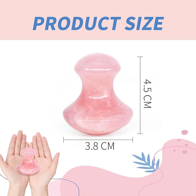 Mushroom Gua Sha Natural Rose Quartz Aventurine Gua Sha Mushroom Face Massager Stone for Eye Neck Beauty Spa Relaxing Massage Stone Facial Massage Spa Relaxing Meditation Guasha Scraping Massage Tool