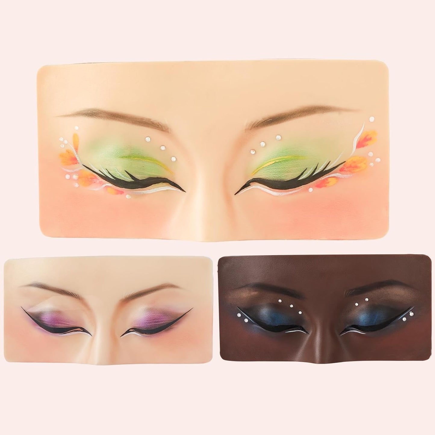 Makeup Practice Face, Makeup Practice Face Set 3D Realistic Makeup Practice Face Board with Cloth Bag for Makeup Artist Makeup Beginner Self-taught or Professional Enthusiasts (Yellow*2)