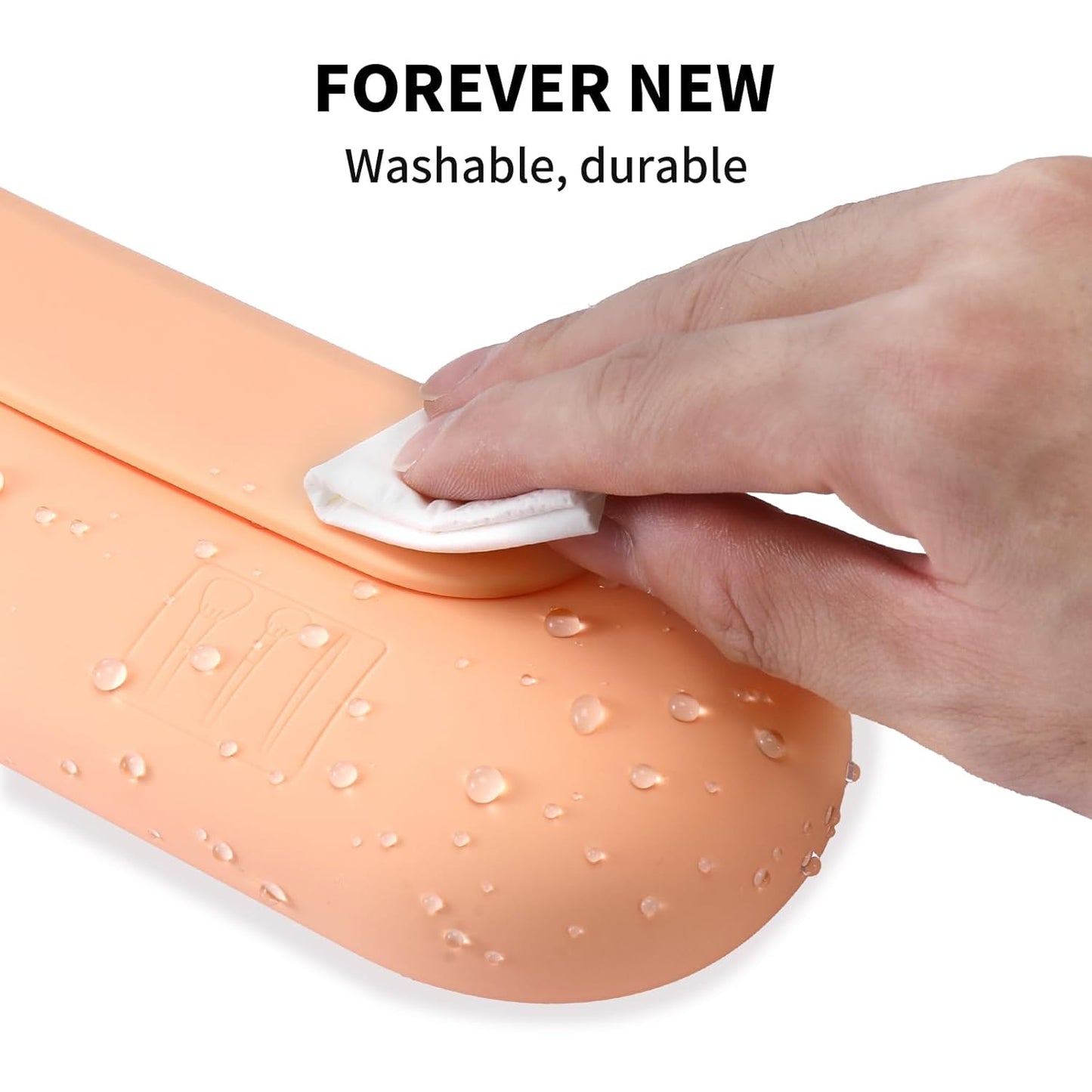 Silicone Makeup Brush Holder Travel Cosmetic Bag:Soft Portable Cosmetic Face Brushes Holder with Upgrade Anti-Fall Out Magnetic Closure, Large Travel Makeup Brush Case - Melon