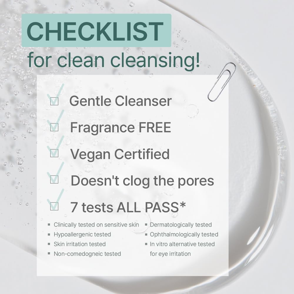 Illiyoon Gentle Deep Facial Cleanser | Low pH Gel-to-Foam Face Wash for Sensitive Skin, Hydrating Gel Cleanser & Daily Makeup Remover, Korean Skincare, 8.45 fl.oz.