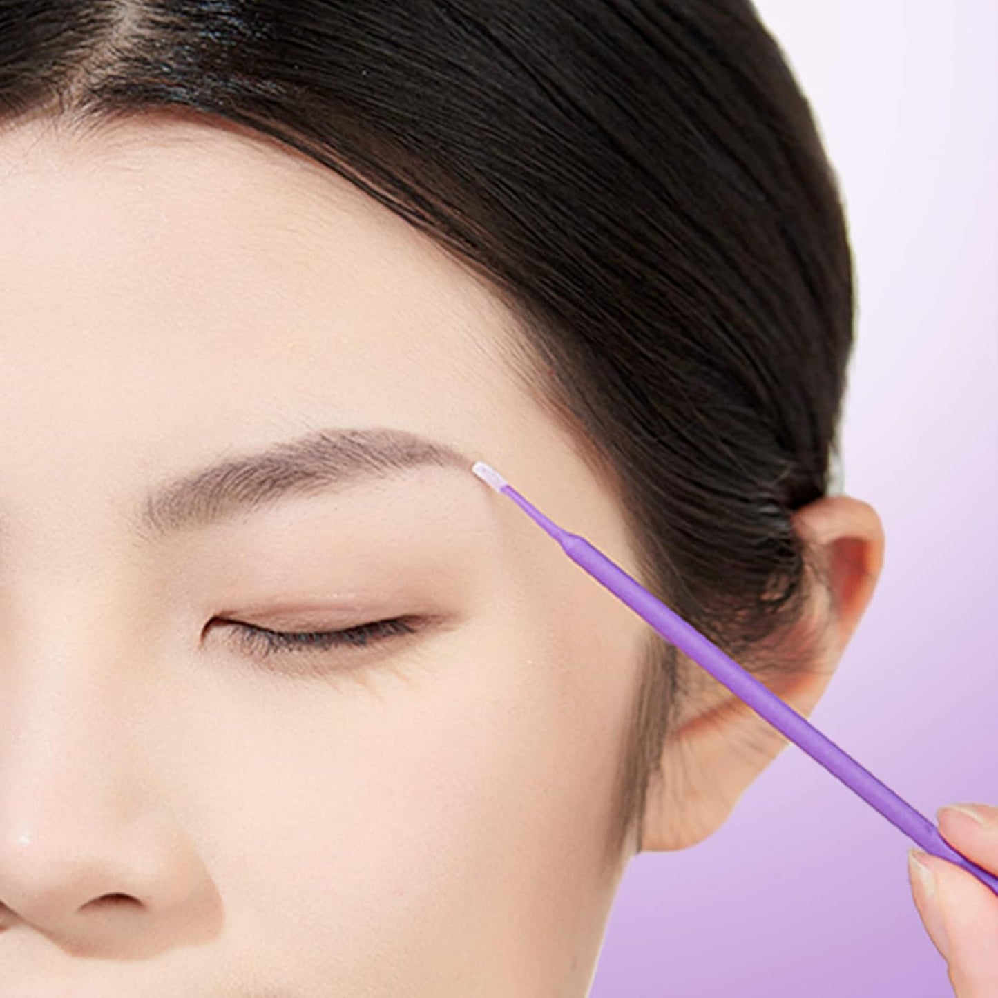 1200PCS Microswabs for Eyelash Extensions,Disposable Micro Applicators Brush for Cleaning and Applying Make-up Purple (Head Diameter: 2.0mm)