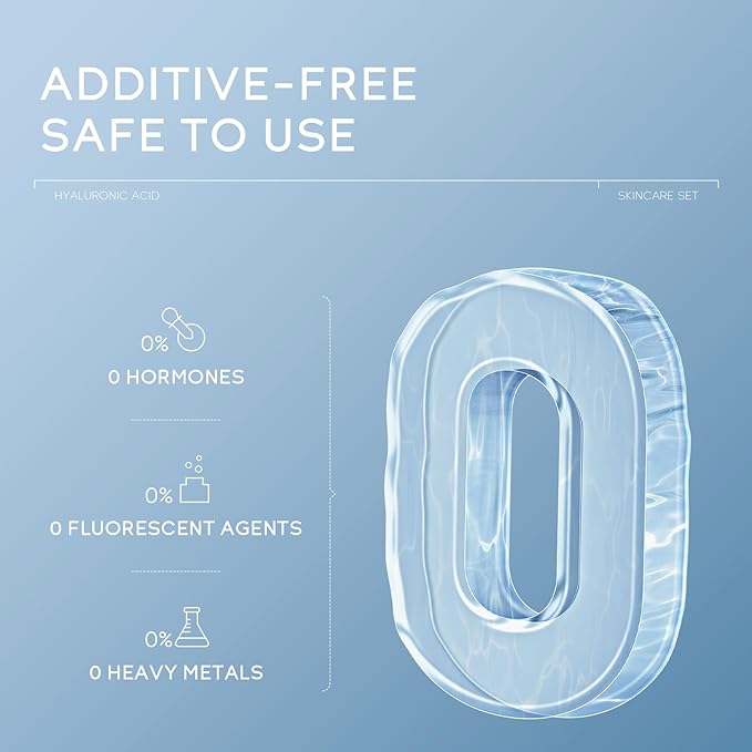 Hydrating Skin Care Set, Hyaluronic Acid Skin Care Kit with Serum for Face, Moisturizer, Travel Size Face Care Set for Women, Anti Aging Plumping Hydrating Firming for Dry Skin