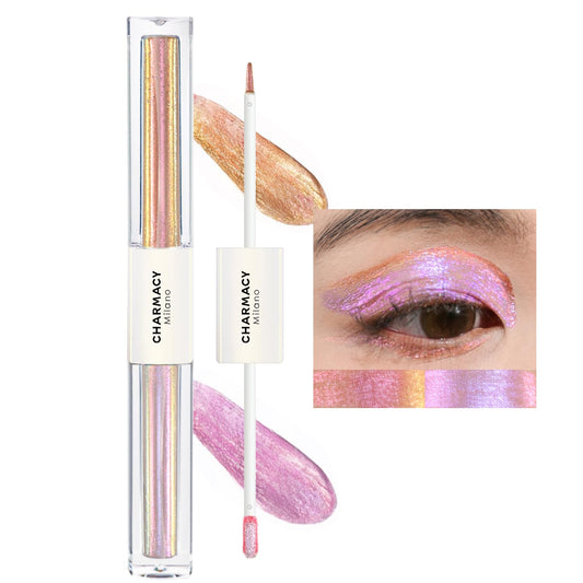 CHARMACY 2 in 1 Starlit Duochrome Liquid Eyeshadow, Glitter Sparkle Colorful Liquid Eyeliner, Quick Drying, High Pigmented, Long lasting Holographic Glitter Multichrome Eye Makeup #04