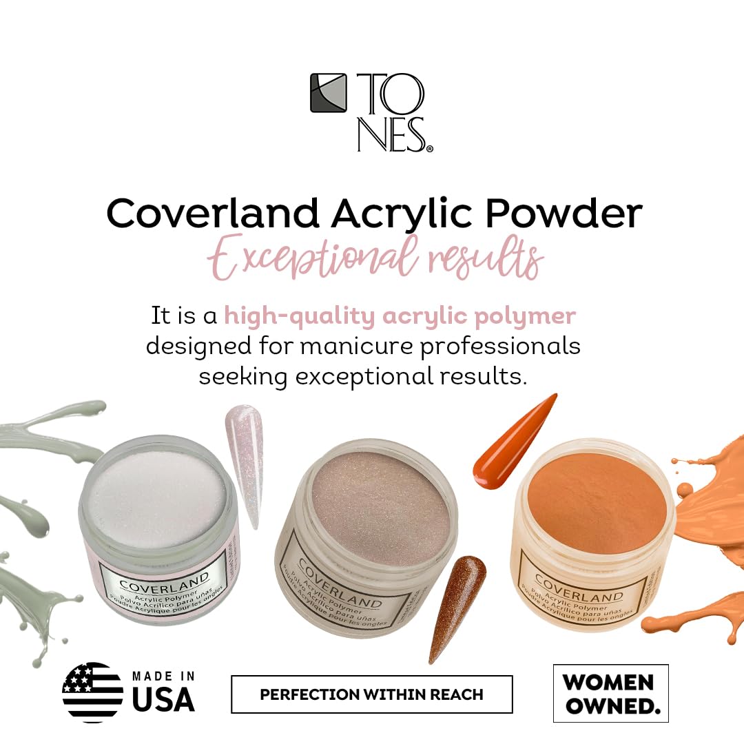 Tones Coverland Acrylic Nail Powder "Bleu Nuit" - Limited Edition Acrylic Powder for Nail Design, Sculpting, and Masking Nail Bed Imperfections - (1.5 Oz)