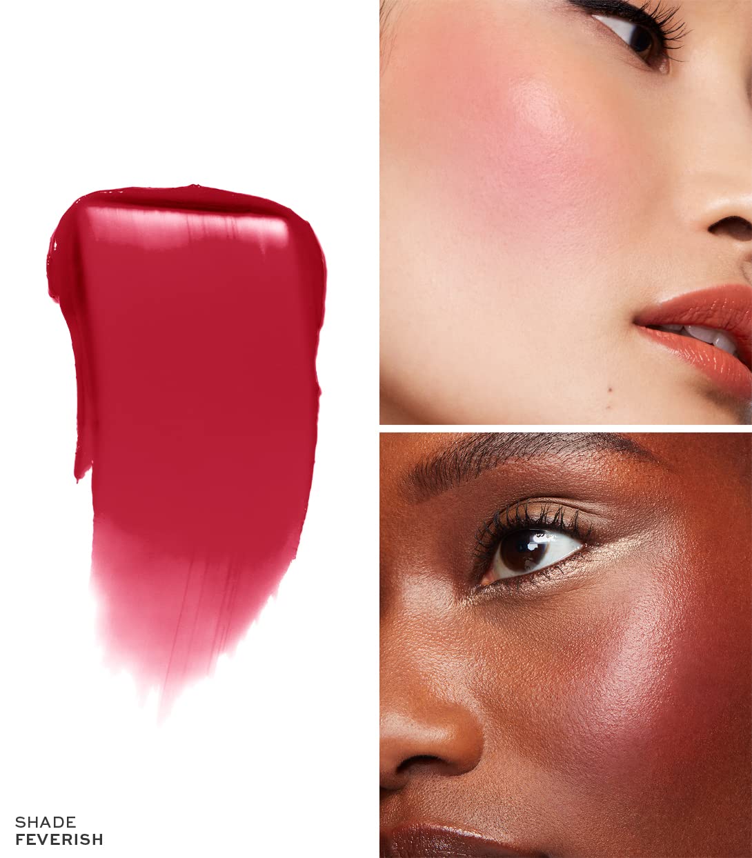 MAKE Beauty Heat Stroke Cream Blush Stick for Cheeks with Natural Hydrating Dewy Finish. Creamy Gel Blush Balm - Shade Feverish, Classic Red Cheek Tint