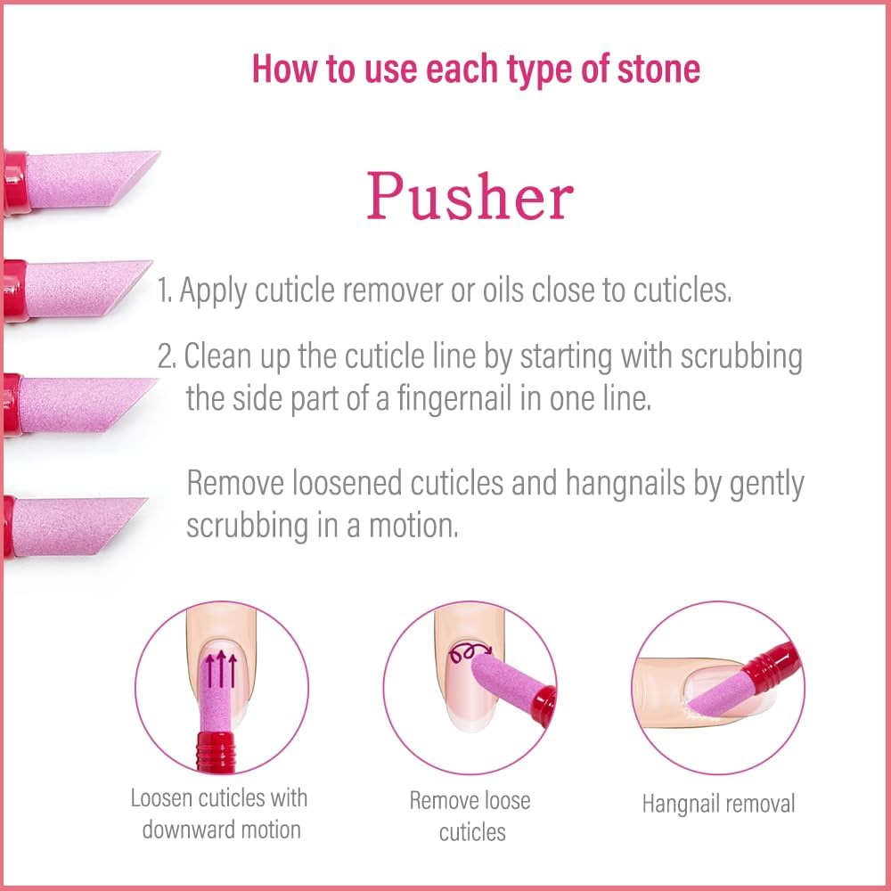 Ceramic Pusher Files for Nails, Manicure Fingernail Files with Cases, Professional Precision Filing Cuticle Remover, Manicure Stick, 2 Pieces