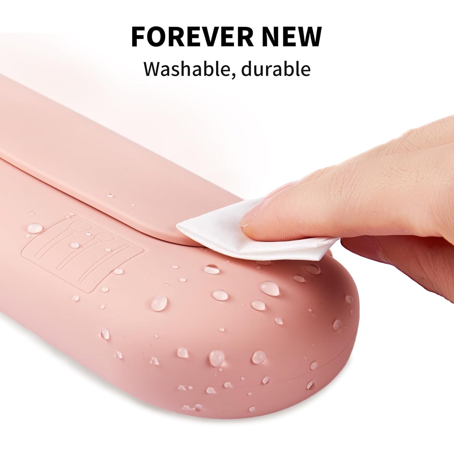 Silicone Makeup Brush Holder Travel Cosmetic Bag:Soft Portable Cosmetic Face Brushes Holder with Upgrade Anti-Fall Out Magnetic Closure, Large Travel Makeup Brush Case - Pink Sand