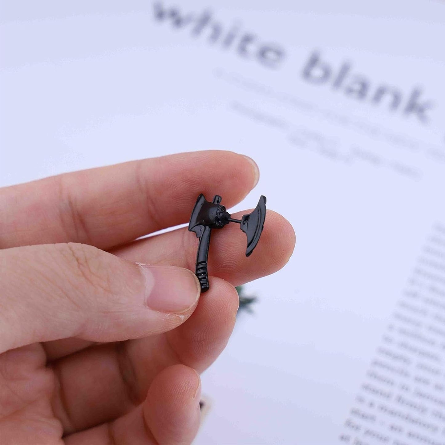 Punk Axe Ear Jacket Earrings Black Axe Stud Earrings Gothic Scary Axe Earrings Axe Hatchet Shape Earrings Jewelry for Women