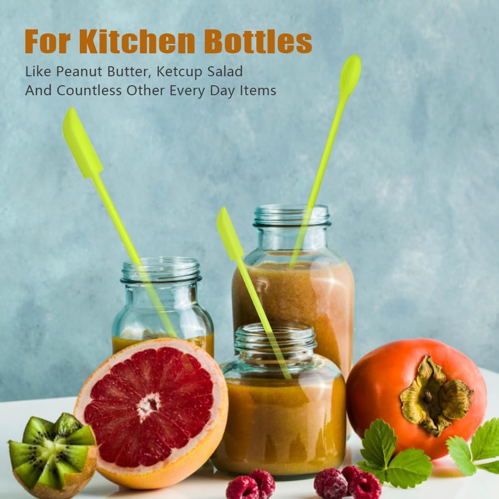 Silicone Spatula Set (6Pcs) - Mini Scraper Tool for Beauty & Food (Reach Every Last Drop - Multi-Size Spatulas for Makeup Jars, Lotion Bottles & Kitchen Containers)