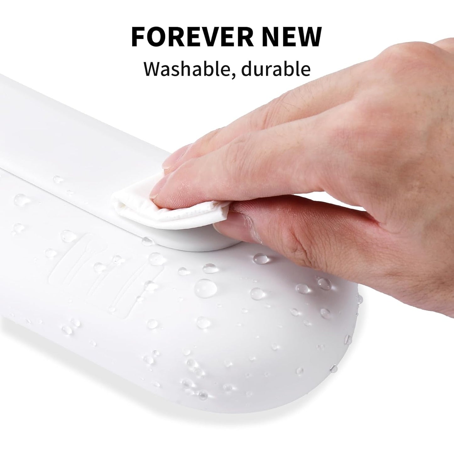 Silicone Makeup Brush Holder Travel Cosmetic Bag:Soft Portable Cosmetic Face Brushes Holder with Upgrade Anti-Fall Out Magnetic Closure, Large Travel Makeup Brush Case - White