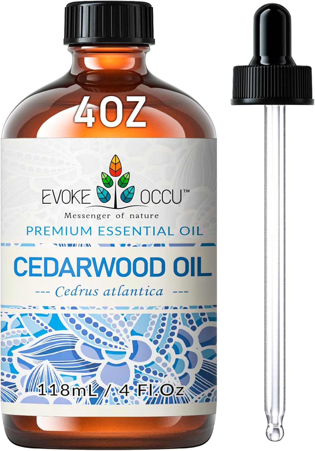 EVOKE OCCU Cedarwood Essential Oil for Air Freshening, Hair Care, Add to Spray Diffuser Conditioner - 4 Fl Oz