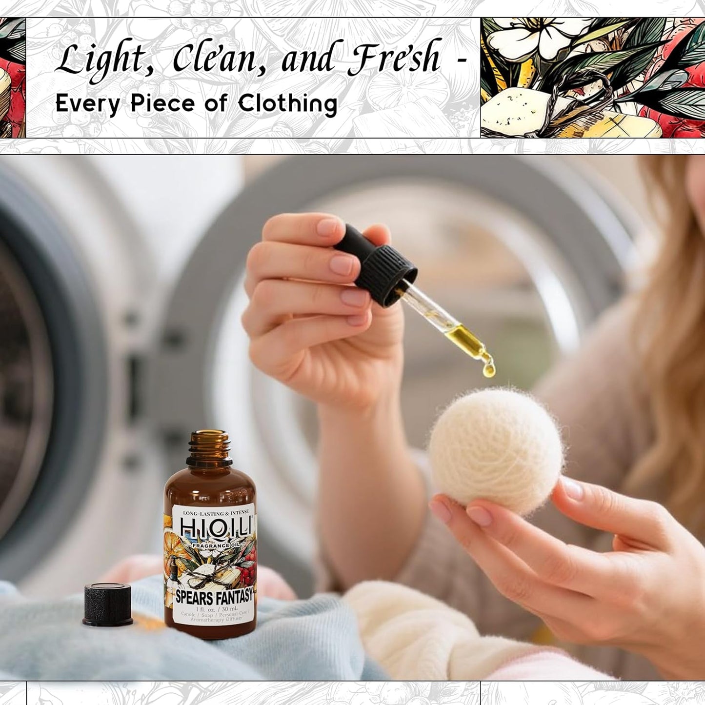 HIQILI Spears Fantasy Fragrance Oil for Home Diffuser, White Chocolate & Cupcake Scents, DIY Soap, Candle, Perfume Making, Long Lasting - 1 Fl Oz