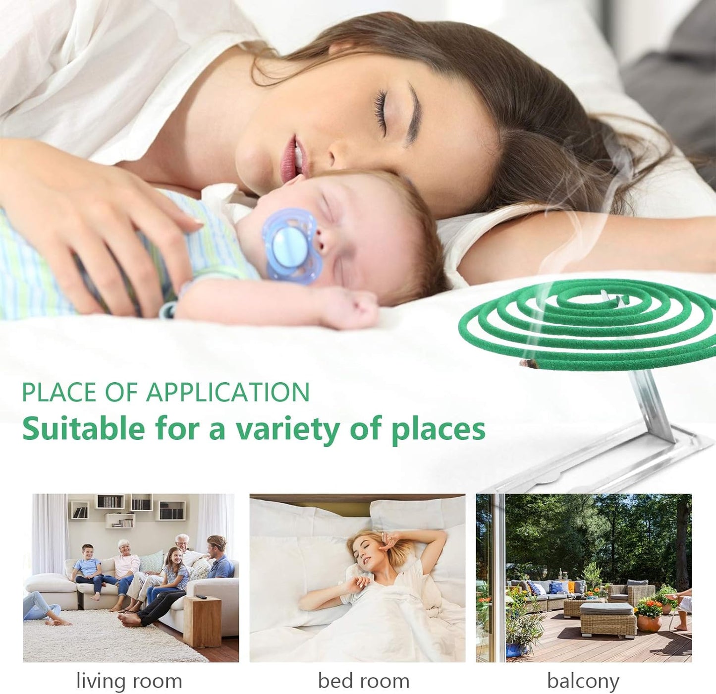 DERDUFT Incense Coils, Citronella Incense Coil for Summer, Citronella Fragrance Spiral for Outdoor & Indoor, Set of 48 Lemongrass with Holder for Outside Activities