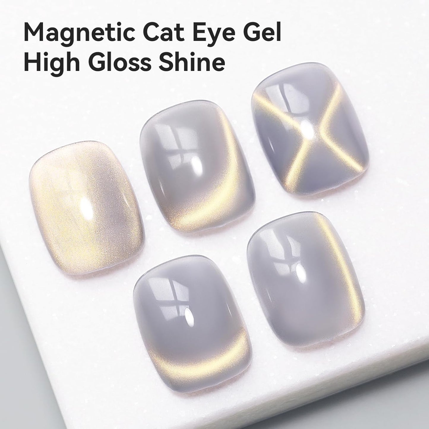 Cat Eye Gel Polish Silver Glass Jelly Magnetic Nail Polish Gel Smoothie Glitter Gloss Shine Holographic Color Velvet UV Gel Polish For Nail Art Manicure DIY At Home 12ml